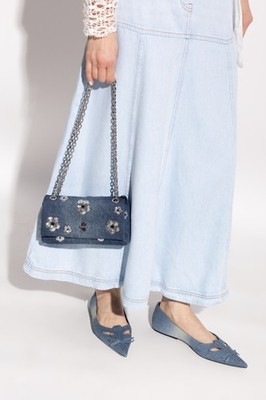 Marc Jacobs The Sequin Daisy Denim Dual Chain Mini Shoulder Bag 
