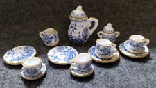 15Pcs 1:12 Dollhouse Miniature Tableware Porcelain Ceramic Tea Cup Set ib.qhk