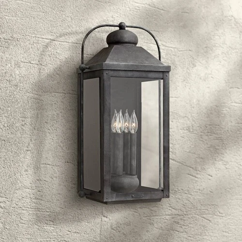 Anchorage 9 1/4" Wide Aged Zinc 4 Candle Outdoor Wall Light - Picture 1 of 10