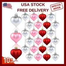 48 Pcs Valentine's Day Heart Shaped Ornaments Valentines Hanging...