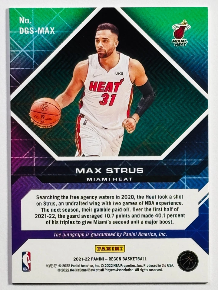 2021-22 Panini Recon Max Strus Destined for Greatness Auto Heat - Image 2 of 2