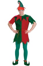Christmas Santa Festive Elf Tunic Adult Costume