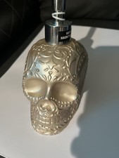 Halloween Silver Skull Biege Diamonds Soap Lotion Dispenser 7" Pump Bath Kitchen