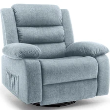 Oversized Swivel Rocker Recliner Chair for Adults 40.6'' Wide for Nursery Living