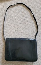 Vintage Snake Skin Black Envelope Clutch Bag With Removable Straps