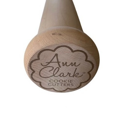 Ann Clark Solid Maple Wooden Rolling Pin for 1/4  Dough  17.5  Long Made in USA