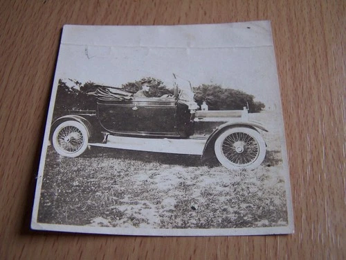 WW1 Military Soldier in Uniform Driving Car Vintage Photo Vehicle