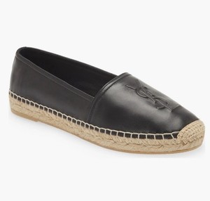 BNIB Authentic Saint Laurent Monogram Lambskin Espadrilles 40.5 Black/Nero