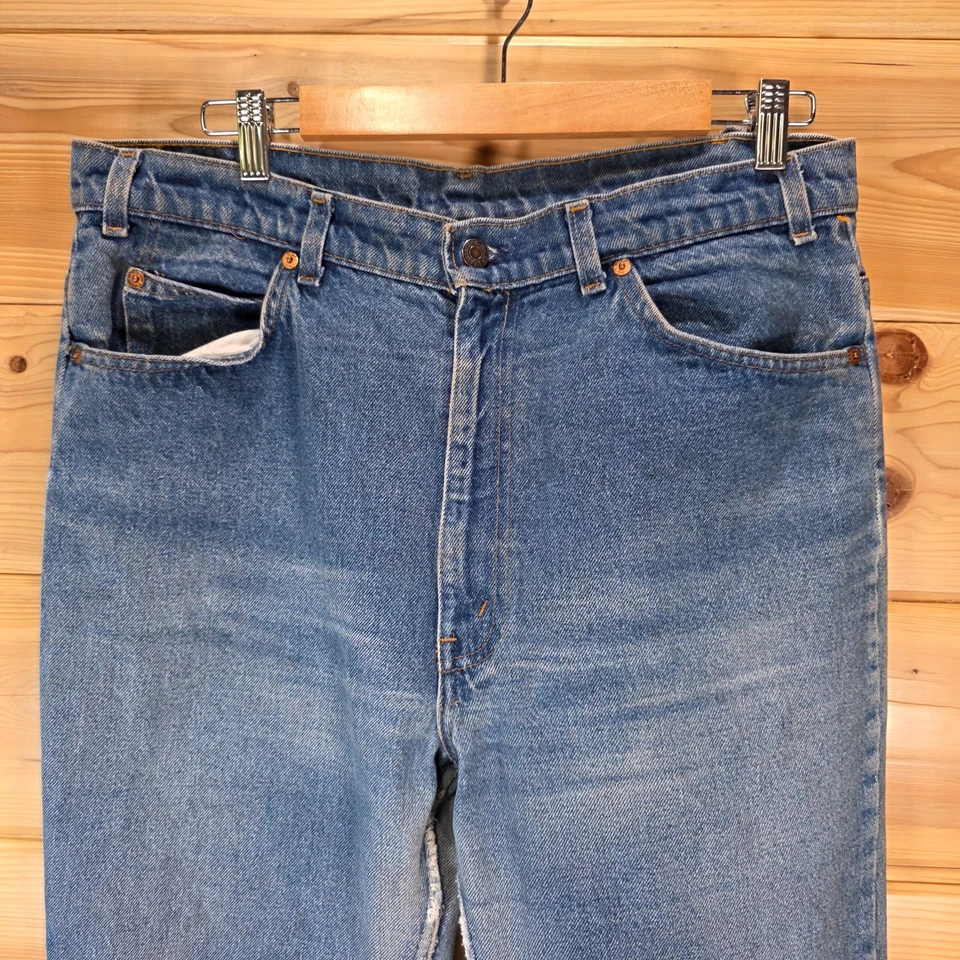 Jeans Levis 541 de Colección Años 80 Pestaña Naranja Adulto 34X28 Mancha de Distress Foto 2 de 4