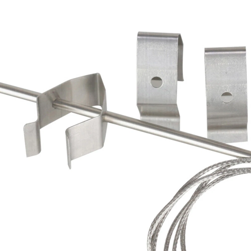 4Pcs Meat Thermometer Probe Clip Holder Stainless Steel Multifunctional