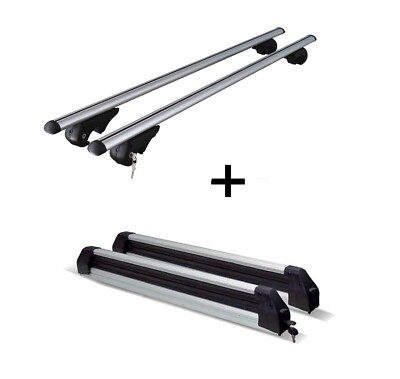 Dachträger Rio 120+Skiträger/Snowboardträger Silver Ice für Chevrolet HHR 06-11