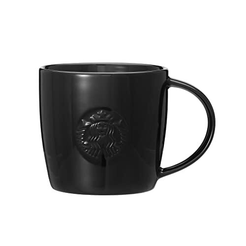 Tasse logo Starbucks noire 355 ml H90 mm design simple - Photo 1/3