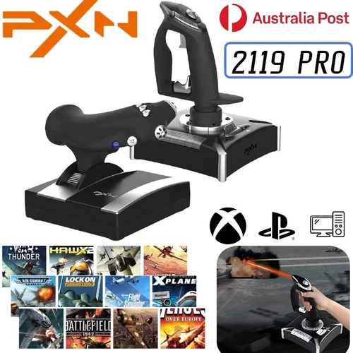 PXN 2119 PRO Game Controller Flight Joystick Simulator Vibration For PC PS4 Xbox