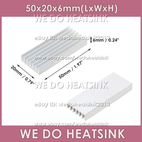 50x20x6mm With or Without Tape Silver WE DO HEATSINK Cooler Radiator Heat Sink - Photo 7/8