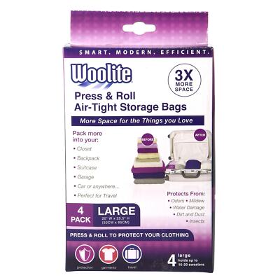 Woolite 4 Piece Air-Tight Vacuum Storage Bags Multi-Pack W-85568