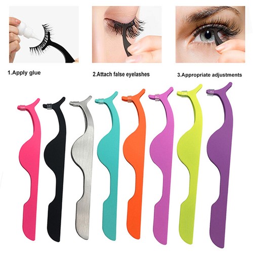 False Eyelashes Clip EyeLash Tweezers Applicator Eye Lash Aid Forcep Tools - Picture 7 of 18