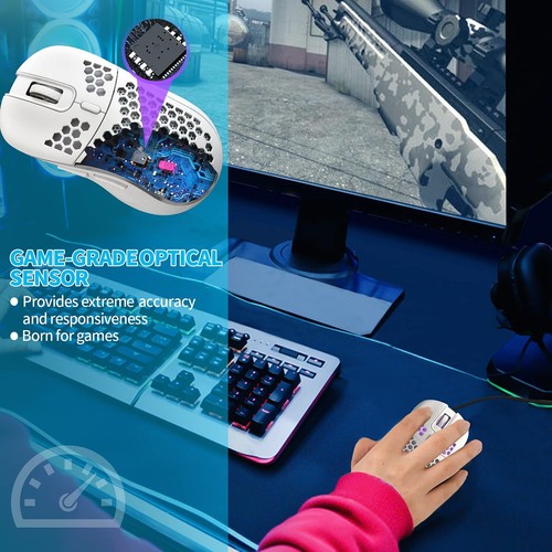 Honeycomb Wired Gaming Mouse RGB Backlight and 7200 Adjustable DPI Ergonomic ... - Picture 4 of 6