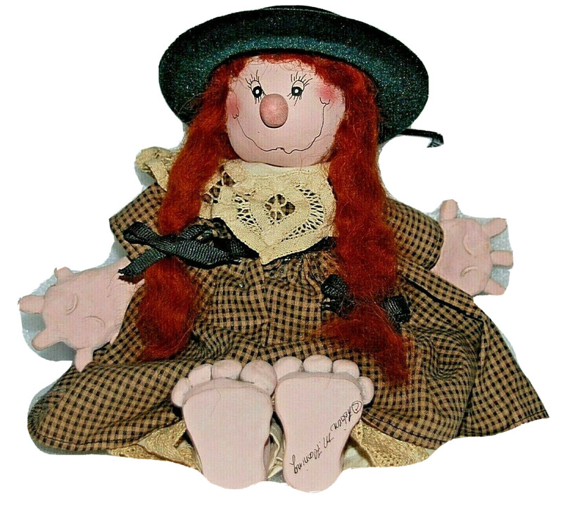 Folk  Art Doll Primitive Robin M Fleming Wisconsin EFY Anne Green Gables