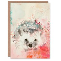 EntzüCkende Aquarell Igel Modernes Licht Rosa Geburtstagskarte