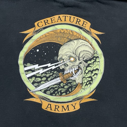 Creature Skateboards Hoodie Mens Large Full Zip Sweatshirt Sweater NHS Army RARE - Picture 7 of 16