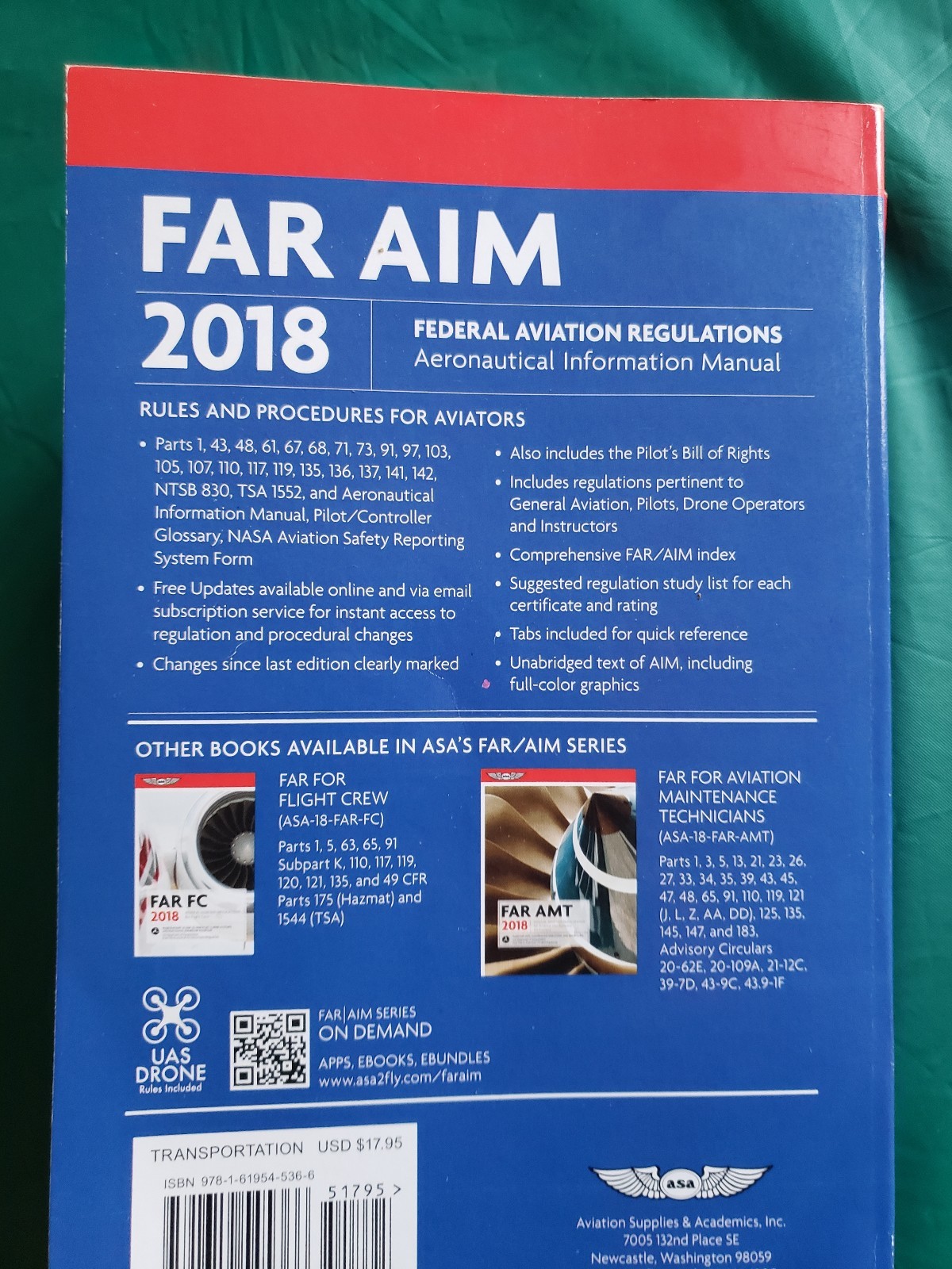 FAR/AIM: Far/aim 2018 : Federal Aviation Regulations / Aeronautical  Information Manual by Inc. Staff Aviation Supplies and Academics (2017,  Mixed Media, ...