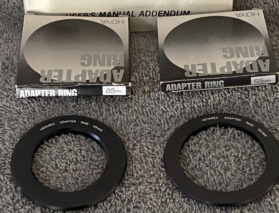 Hoya Adapter Rings 49mm 55mm Japan W/Hoyarex Sepia Filter 031 Lot of 3 - Image 2 of 4