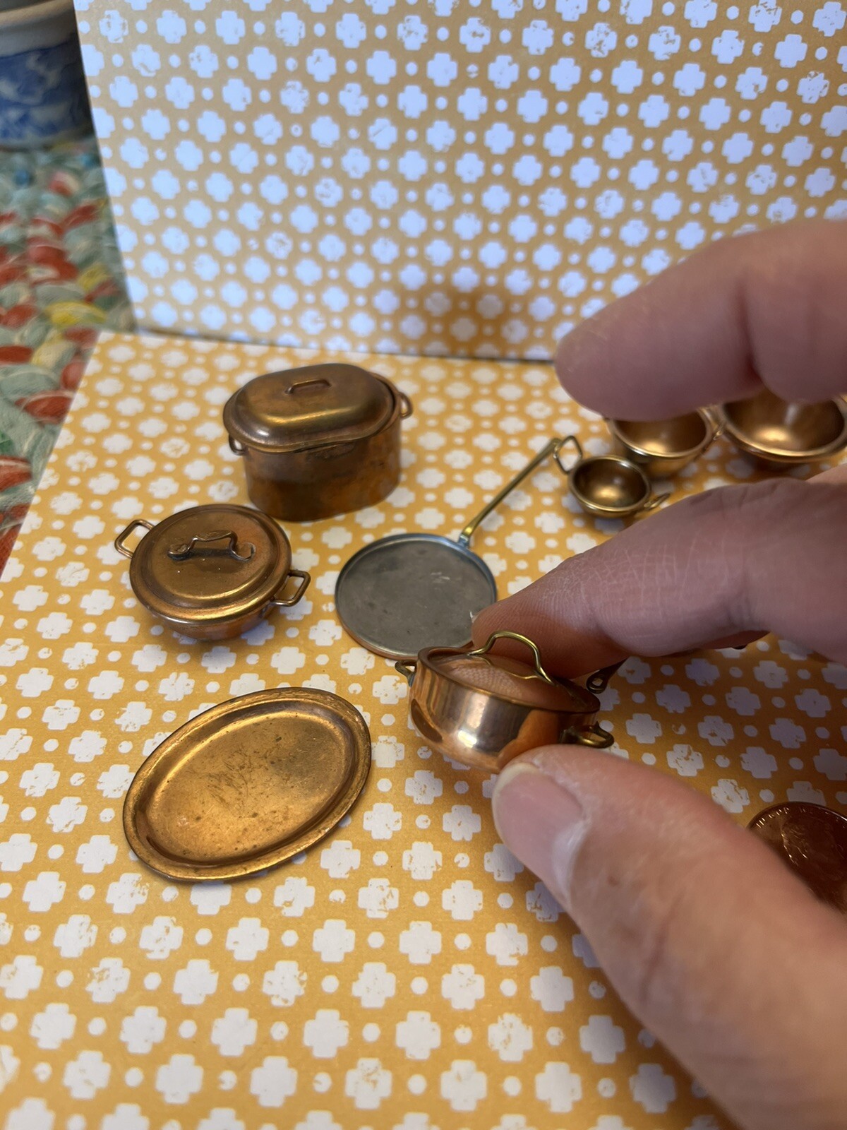 dollhouse miniature lot Copper Pots And Pans eBay