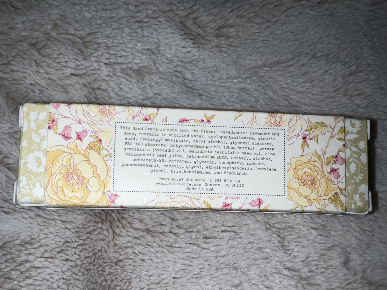 LOLLIA Believe Hand Cream Cabbage Rose Citrus Shea Butter 1.25oz Travel Size NIB