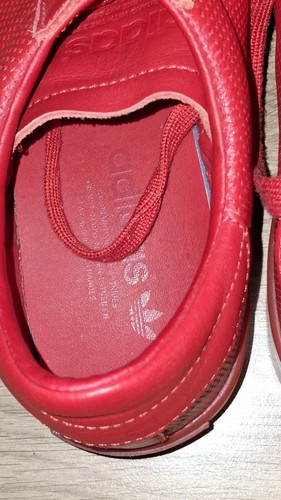 ADIDAS SCARPE DA GINNASTICA ORIGINALS COURT VANTAGGIO ADICOLOR S80253 Uomo Pelle Rossa Basse a - Foto 7 di 12