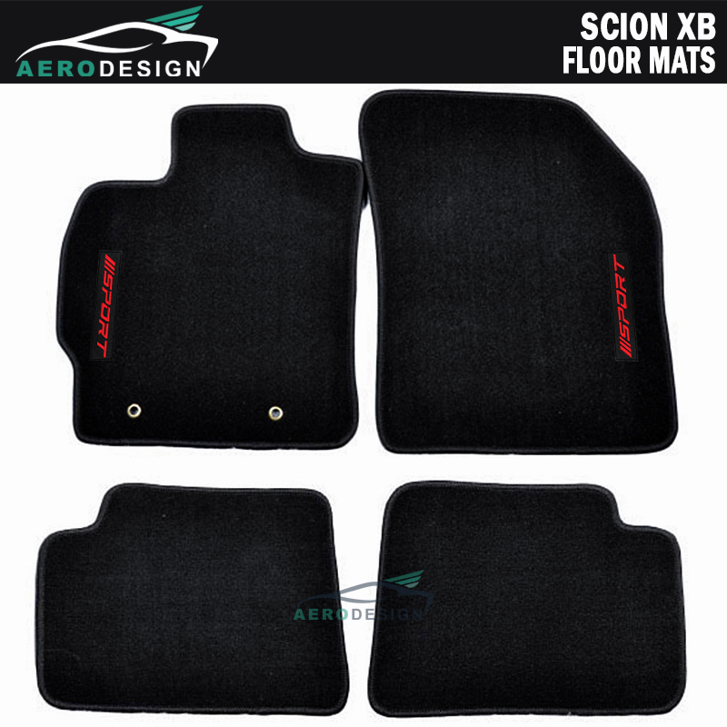 Fits 0815 Scion xB 4Dr Black Nylon Floor Mats Carpet W/ Red Sport eBay