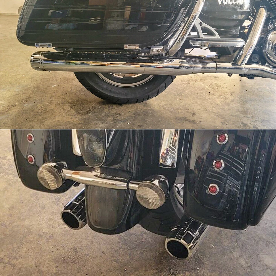 Tubo de escape silenciadores antideslizantes Road King 1995-2016 para Harley Touring Bagger 3,5" Foto 3 de 4