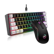 61-Key RGB Gaming Keyboard and Mouse Combo Wired USB Backlit PC Set