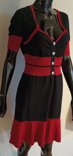 Karen Millen Red and Black A Line Dress Size-4 KN076 *Brand New* - Afbeelding 1 van 6