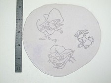 vtg 1960s 70s Tattoo acetate stencil Pop Culture Speedy Gonzales Thumper CAR2