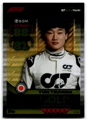 2022 Topps Turbo Attax Yuki Tsunoda Gold Limited Edition Formula 1 #LE8G