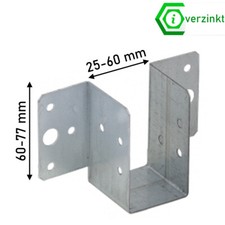 Balkenschuh verzinkt Lasche aussen leicht Holzverbinder Pfostenschuh 25-60 mm WL