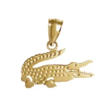 New 14k Gold Alligator Charm Pendant