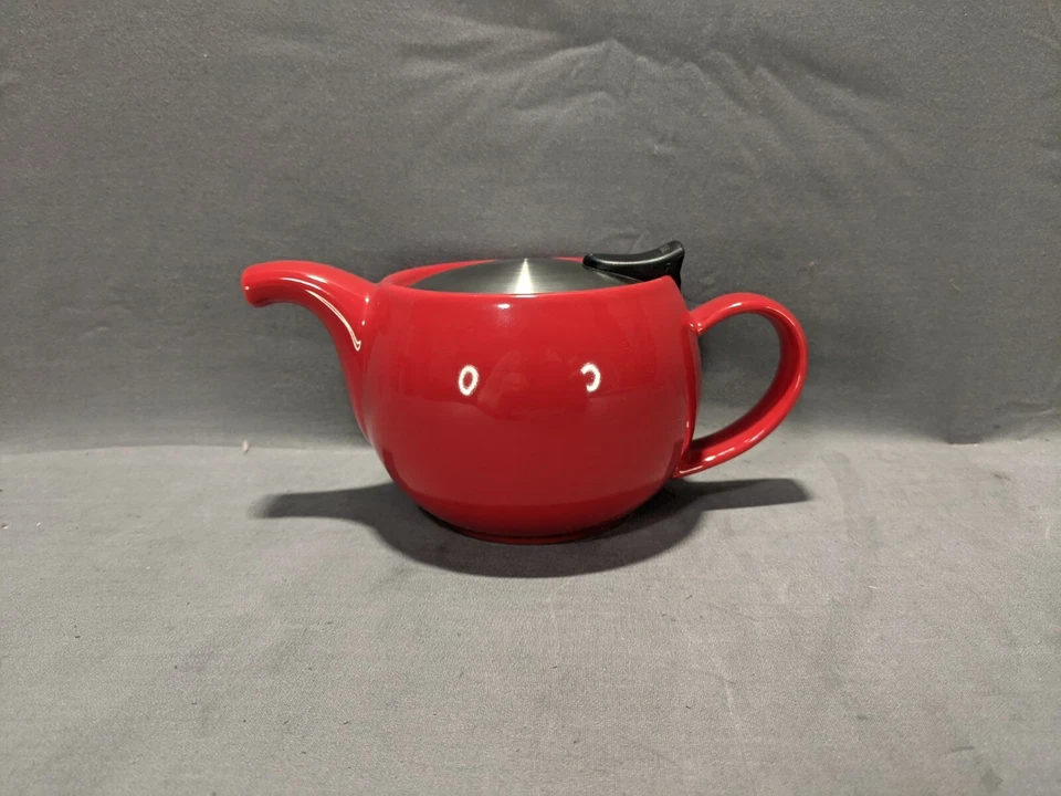 Tetera ForLife 18 OZ cubierta metálica cerámica roja excelente estado usada Foto 3 de 4