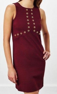 miss selfridge burgundy dress Omella Burgundy Ruched Bust Sweetheart Flared Midi Dress