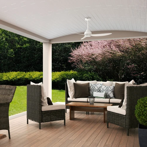 Hunter 52 inch Mazzini ENERGY STAR Matte White Damp Rated Ceiling Fan and Remote - Picture 3 of 15