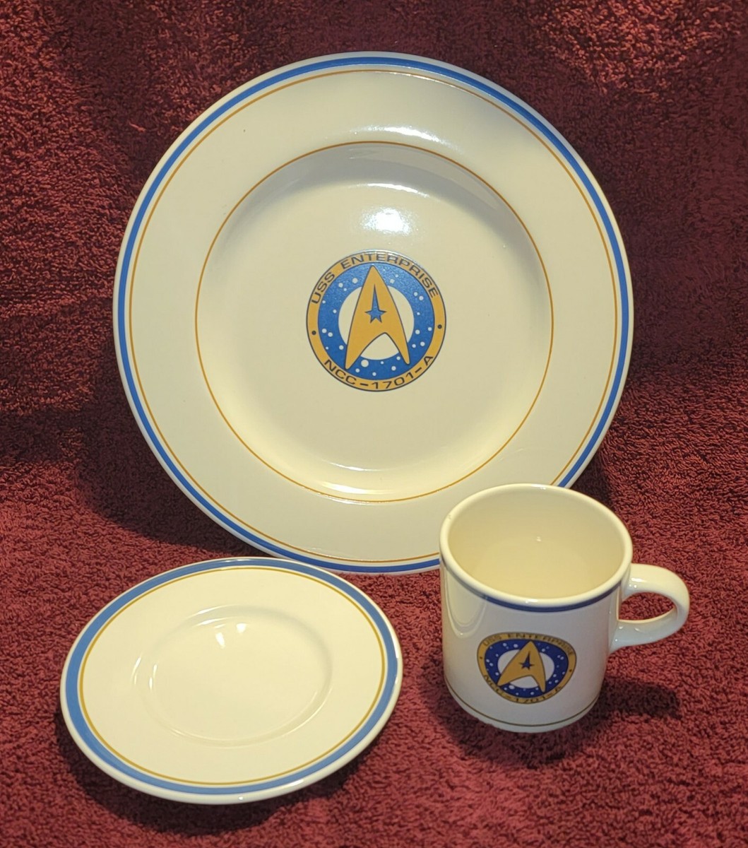 1993 Star Trek VI USS Enterprise NCC-1701-A Plate, Saucer & Mug