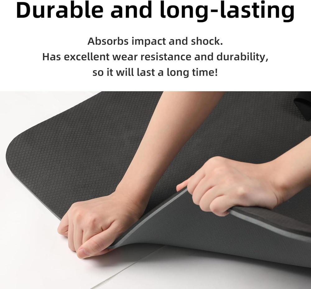 Non-Slip Extra Thick High Resiliency Professional POE Yoga Mat Anti-Tear