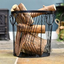 Medium Art Deco Wire Log Basket