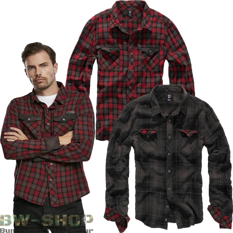 BRANDIT CHECK SHIRT DUNCAN LANGARM HOLZFÄLLERHEMD KARIERT HERREN HEMD FLANELL