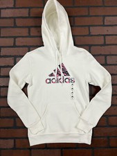 Women  s Adidas Hooded Sweatshirt Leopard Print White/Pink NWT XS