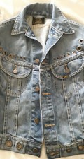Vtg 90s Y2k Lee Rare Eyelet Ladies Denim Nice Wash U.s.a West Uk 8 10 Stunning