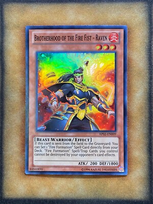 Yugioh Brotherhood of the Fire Fist - Raven AP02-EN009 Super Rare NM