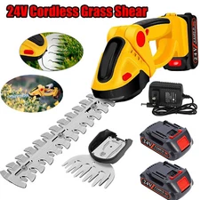 Cordless Electric Mini Hedge Trimmer 2 in 1 Brush Grass Cutter Shears for Garden