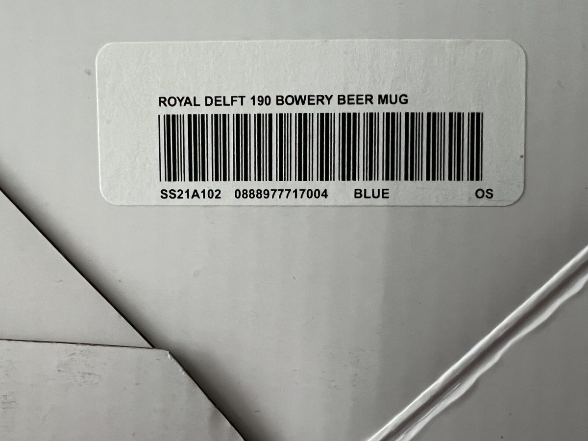 Supreme Royal Delft 190 Bowery Beer Mug SS21 Brand New Supreme Royal Delft 190 Bowery Beer Mug SS21 Brand New
