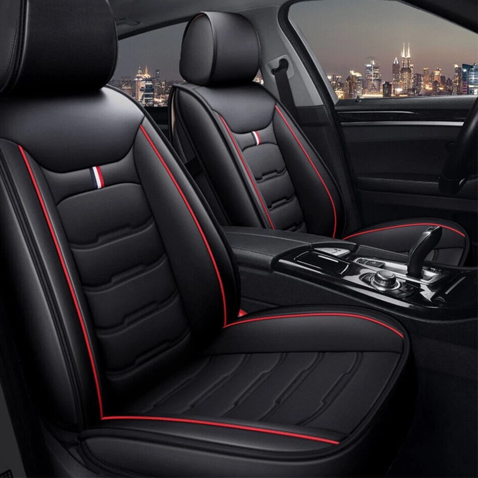 For Dodge Car Seat Covers Full Set 2/5-Seat Front Rear Protector Cushion Leather Foto 4 de 4